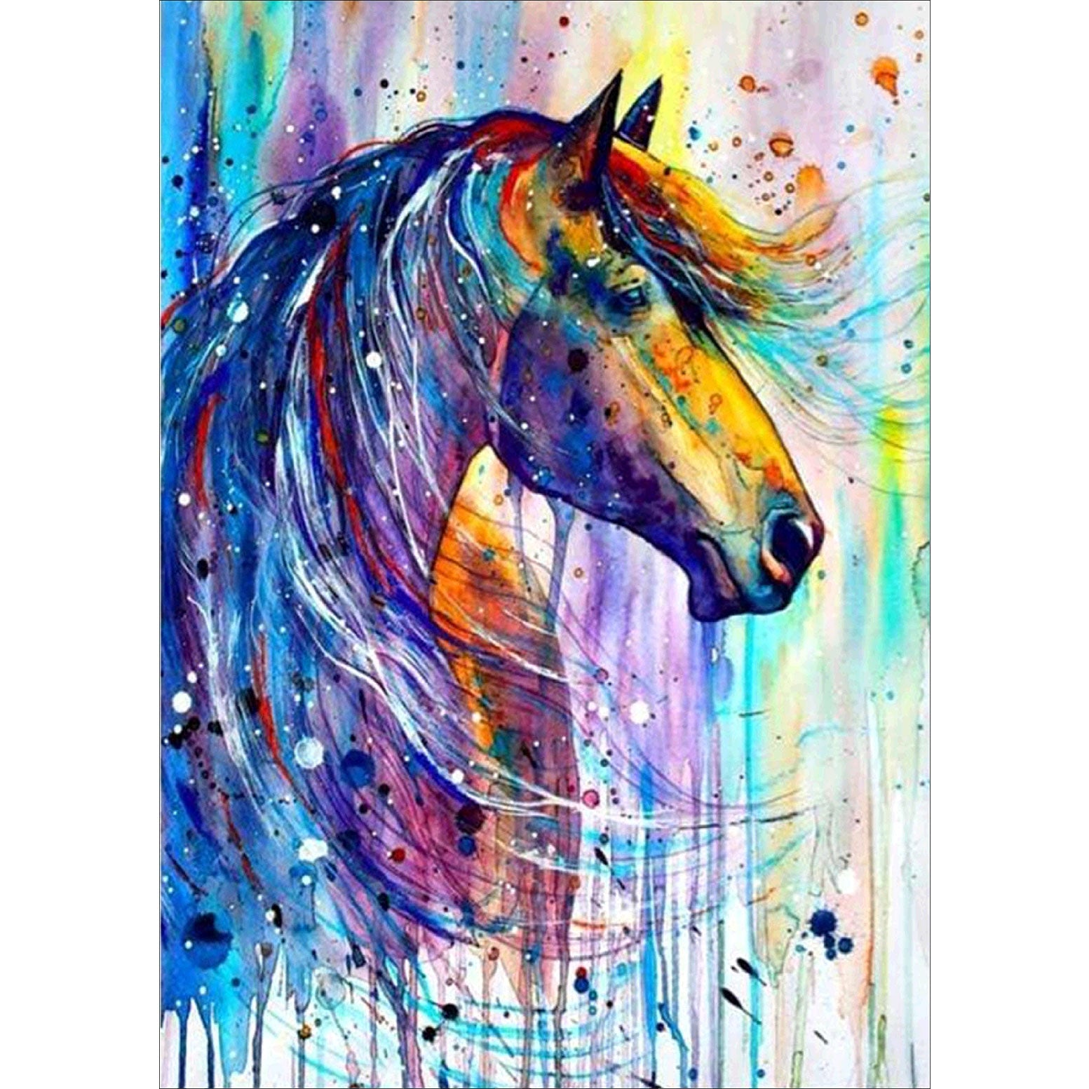 5D Diamond Painting Kit for Adults Horses on The Beach Painting Art Paint  by Number Full Diamond Round Craft Canvas for Home Wall Decor 12x12 Inch 